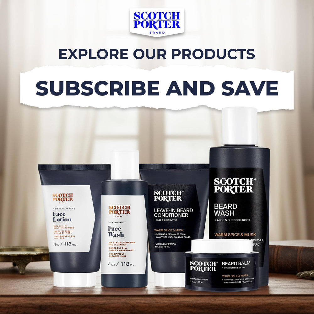 Morning routine with Scotch Porter beard balm for quick conditioning