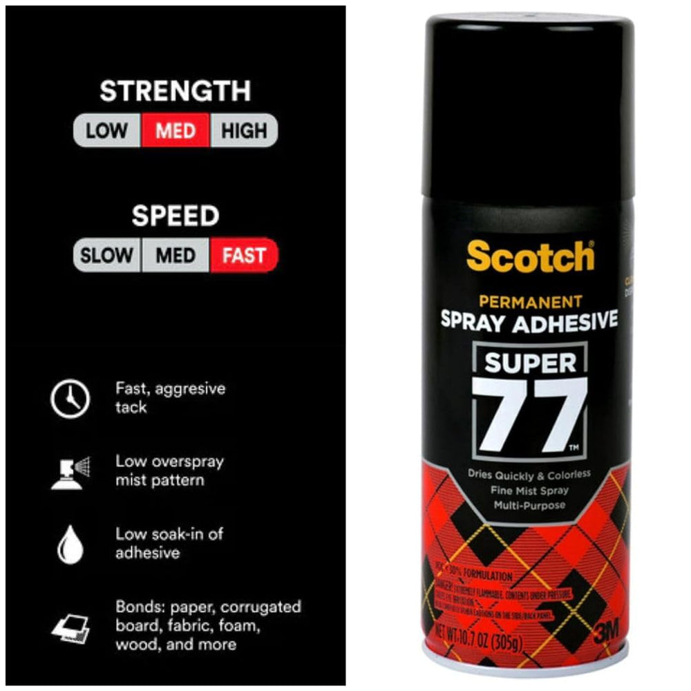 Scotch Super 77 bonds wood for DIY projects