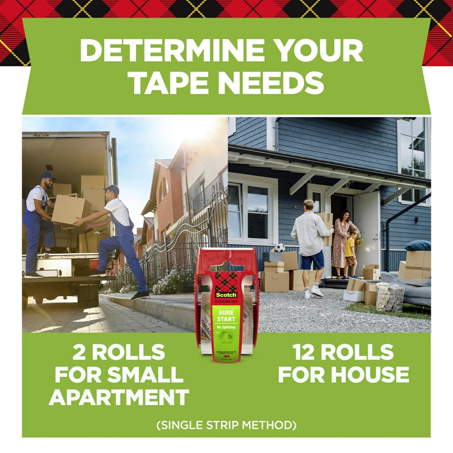 Scotch Sure Start packing tape durable hold keeps boxes sealed