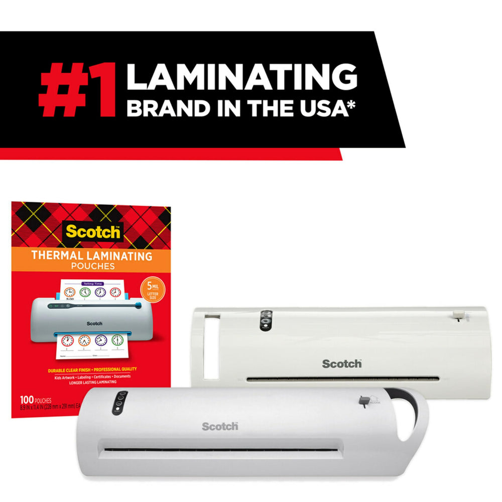 Scotch TL1302X works with 3–5 mil pouches for versatile lamination.