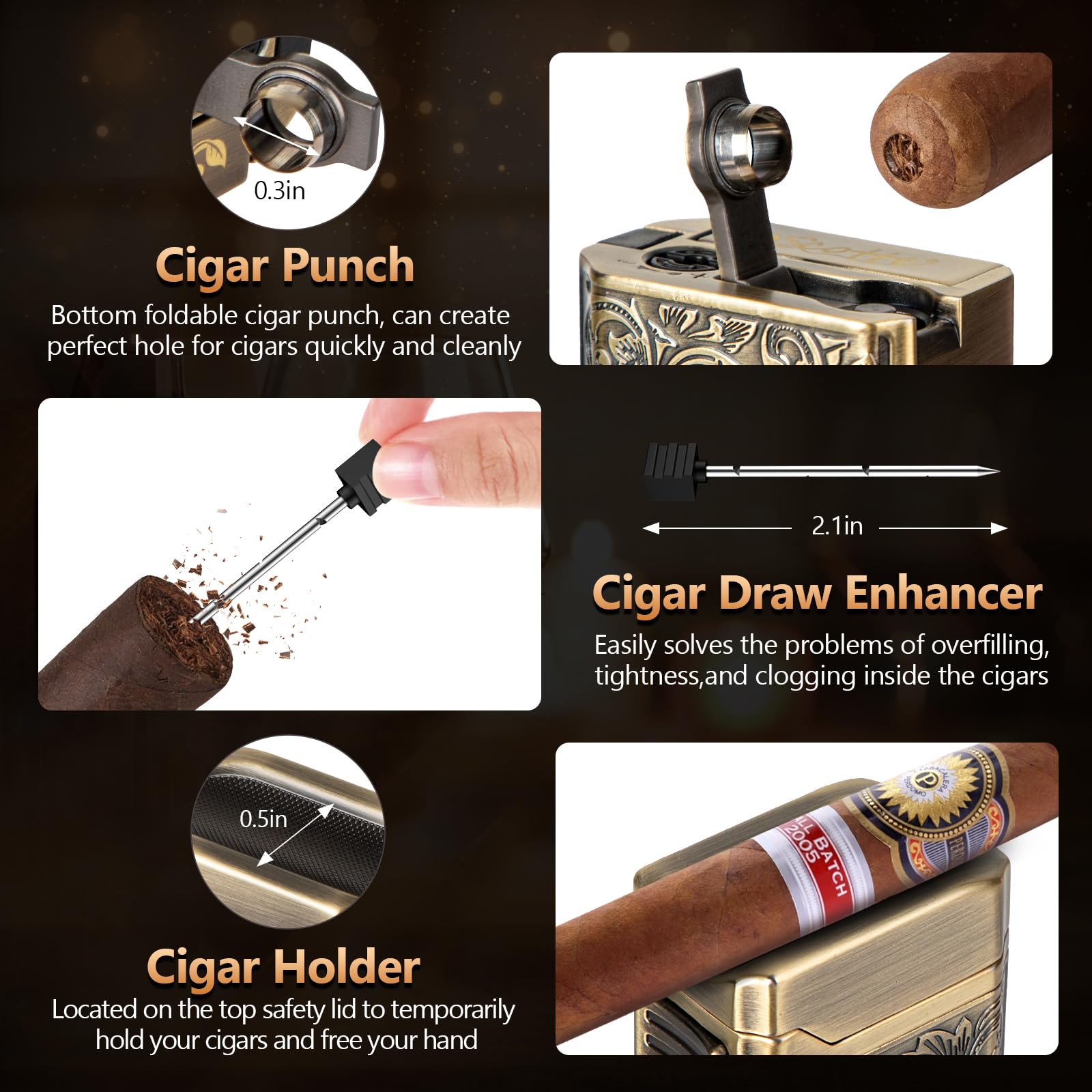 Scotte cigar holder and draw enhancer for smooth draws