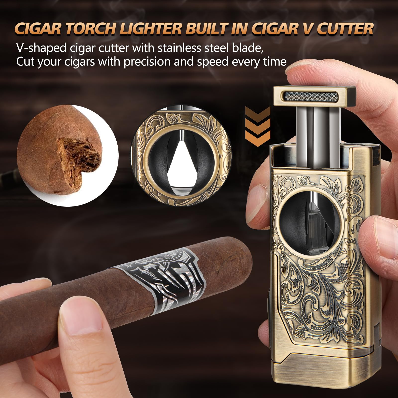 Scotte cigar punch at base creates clean 0.31 inch holes