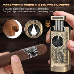 Scotte cigar punch at base creates clean 0.31 inch holes