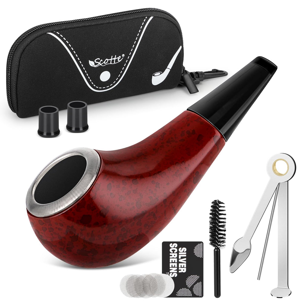 Scotte Shiny Pipe front view, compact travel-friendly small pipe