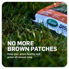 Scotts DiseaseEx being applied on lawn with spreader for early disease control.