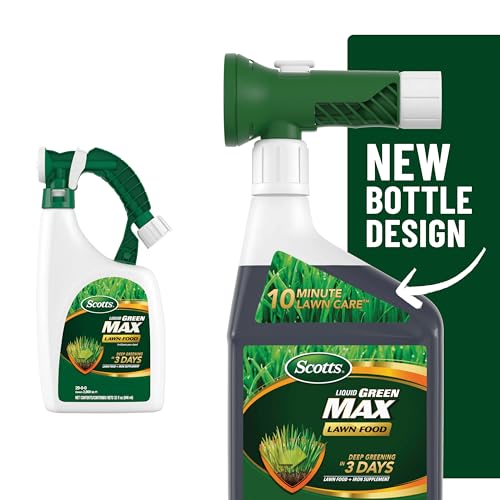 Scotts Liquid Green Max applicator attached to hose for easy feeding.