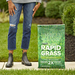 Scotts Rapid Grass Tall Fescue Mix new lawn coverage label indicating 1,760 sq ft