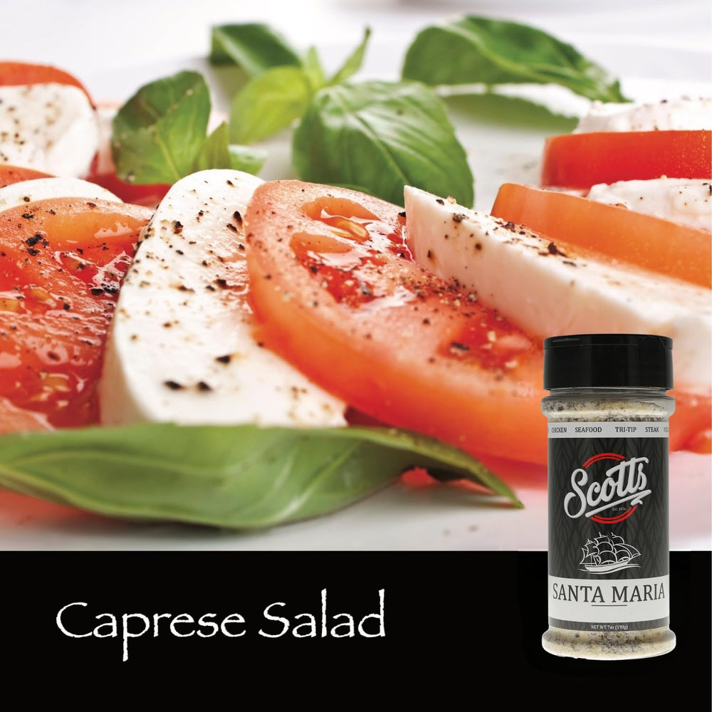 Scott's Santa Maria Seasoning pantry stack suggests easy meal prep.