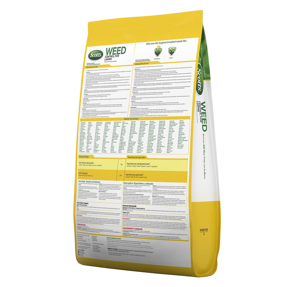 Scotts spreader dropping setting shows precise application on lawn.