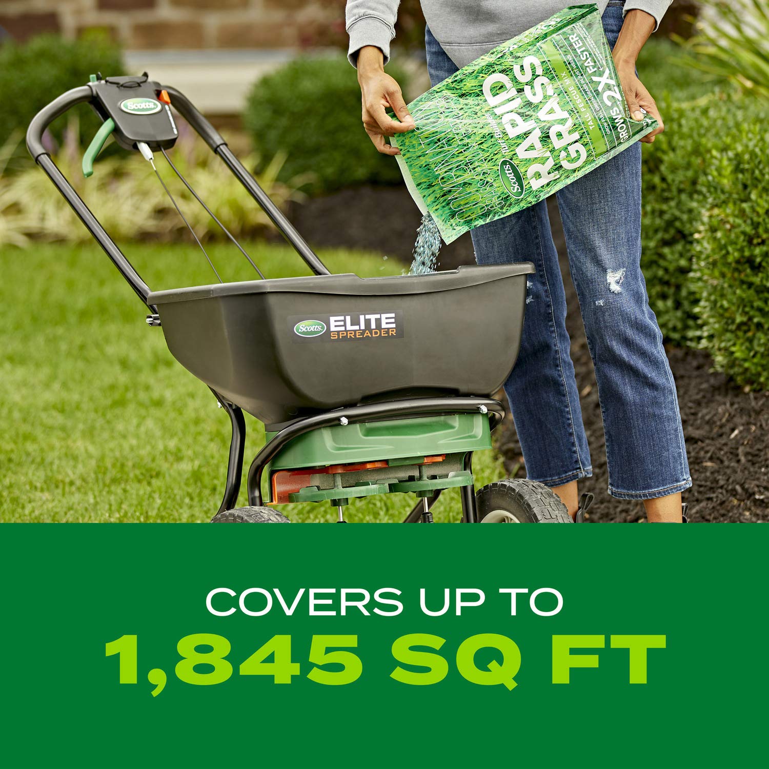 Spring or fall application of Scotts mix at 60–80°F.