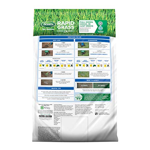 Applying Scotts Rapid Grass mix with a spreader for even coverage