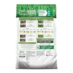 Scotts Turf Builder Rapid Grass Tall Fescue Mix seeds close-up showing fertilizer blend