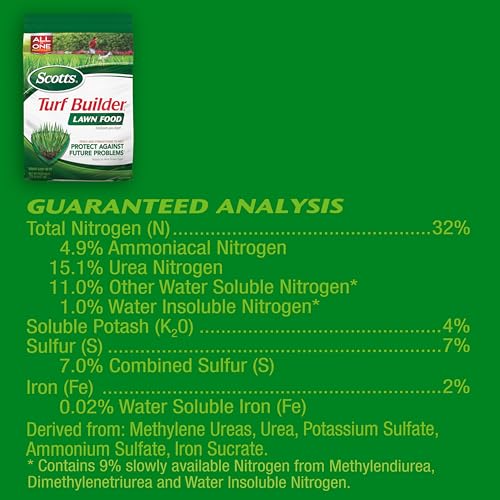 Scotts Turf Builder spreader application—shows even distribution for a healthier lawn.