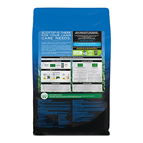 Scotts Turf Builder Triple Action being used on a dry lawn, prepared for activation.