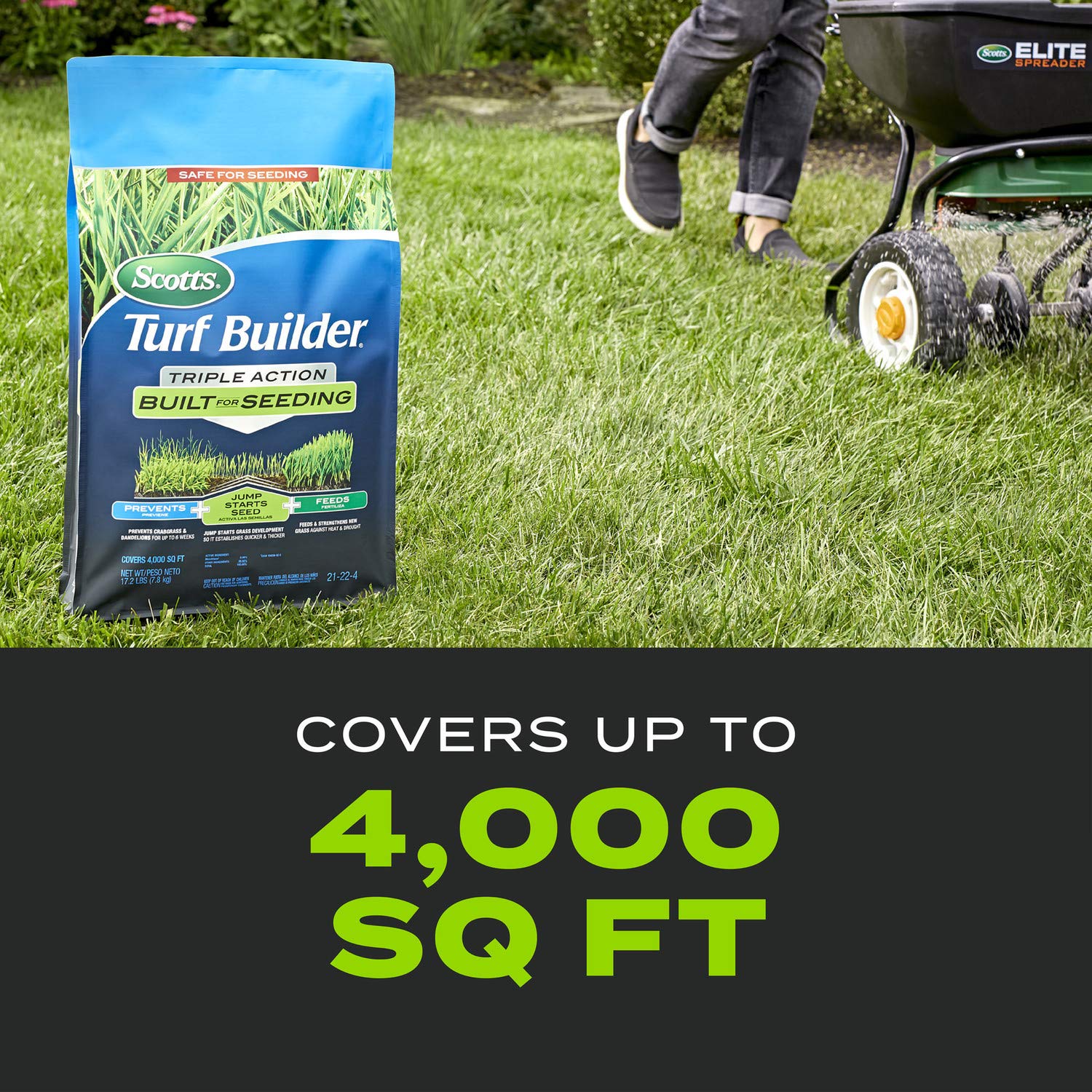 Scotts Turf Builder Triple Action supports new lawn growth and nutrient delivery.