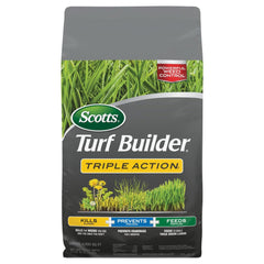 Scotts Turf Builder Triple Action1 bag front ready to treat a 4,000 sq ft lawn.