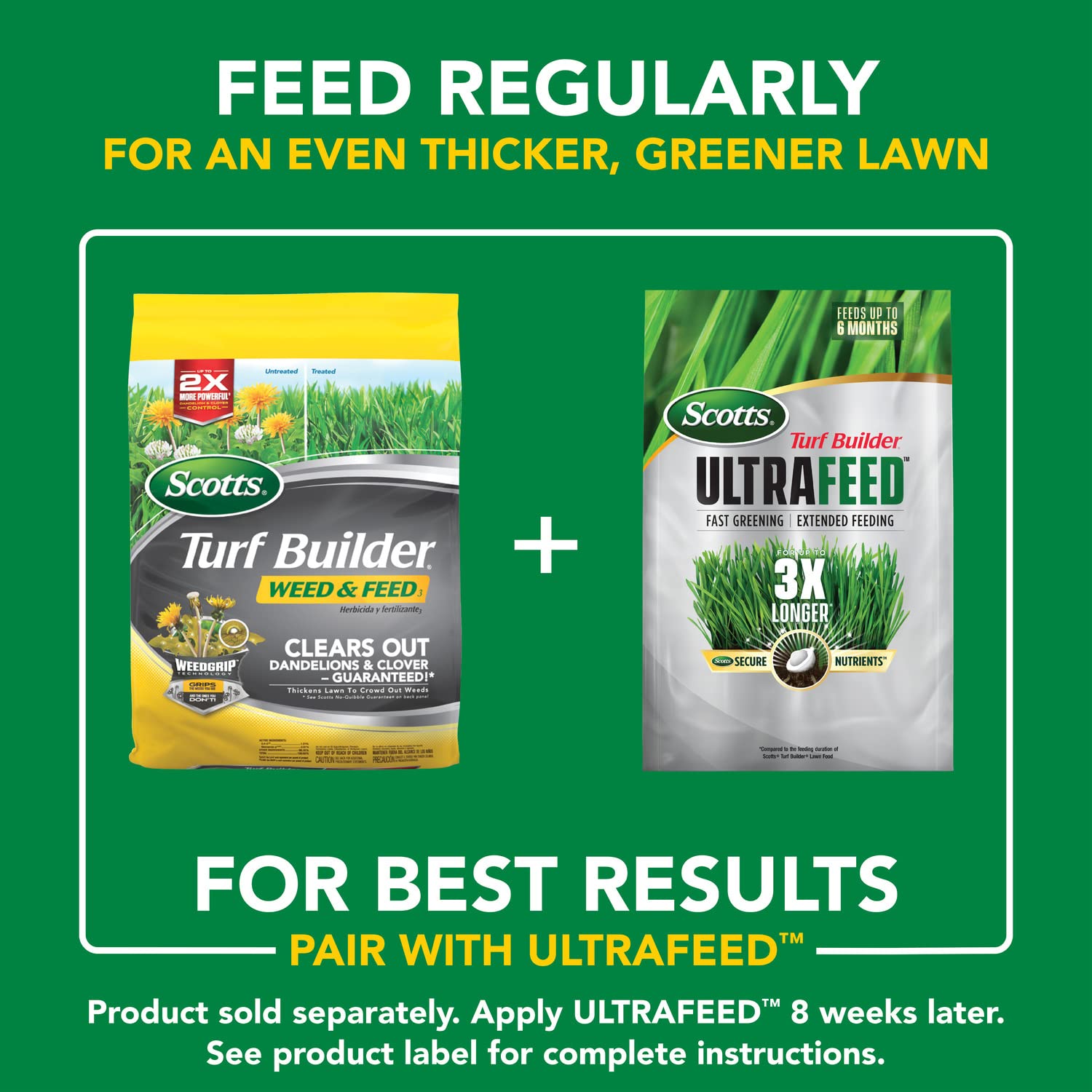 List of over 50 detectable weeds controlled by Scotts Weed & Feed3