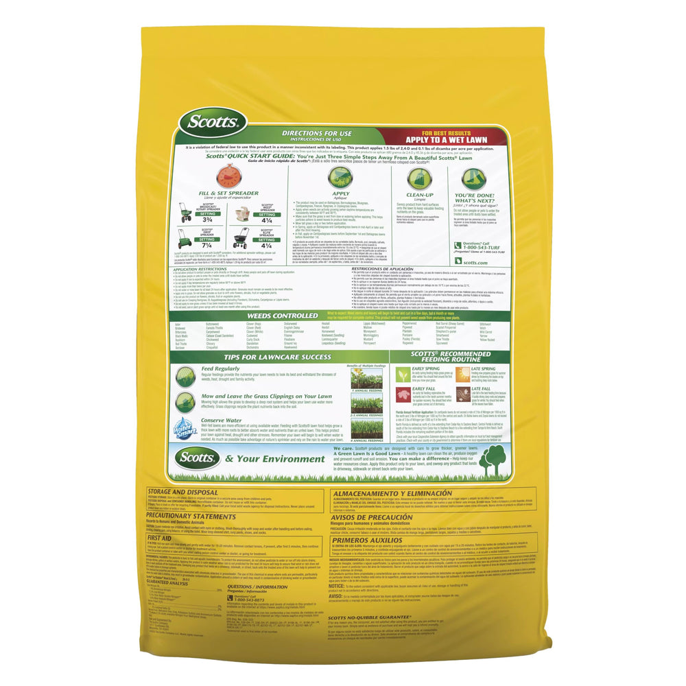 Scotts Turf Builder Weed & Feed5 safety notes for application
