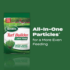 Scotts Turf Builder wet lawn application—versatile for dry or wet conditions.