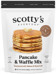 Scotty's Everyday keto pancake mix box displayed for gluten-free breakfast options
