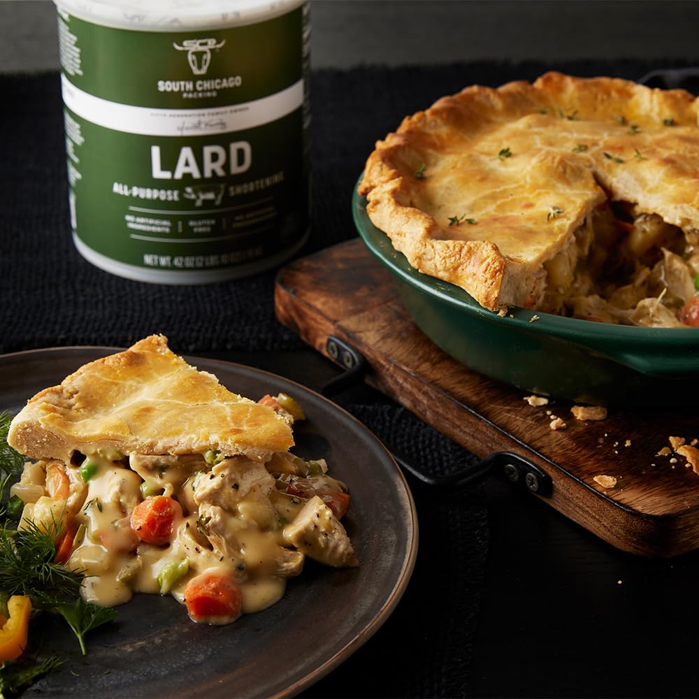 SCP lard biscuits create tender, buttery layers.