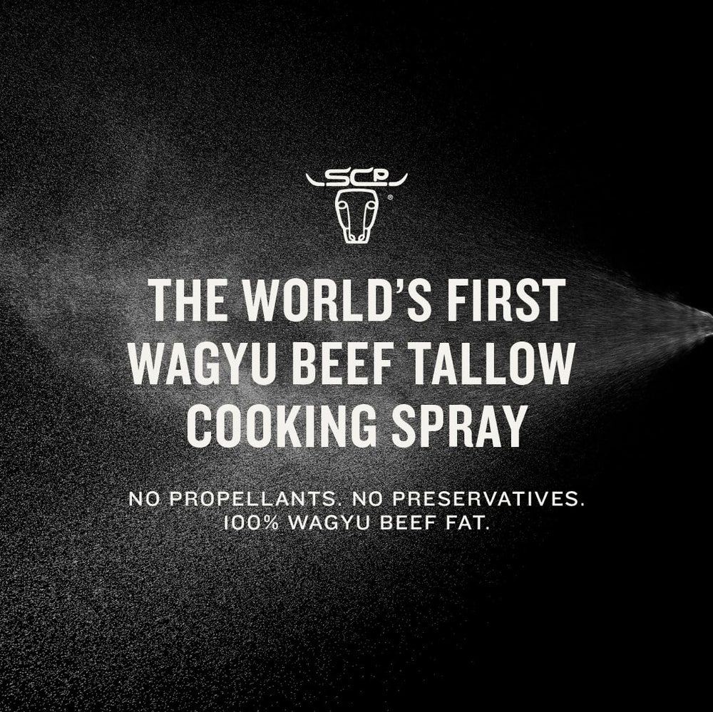 SCP Wagyu Tallow Nonstick Coverage provides fuss-free pan coating.