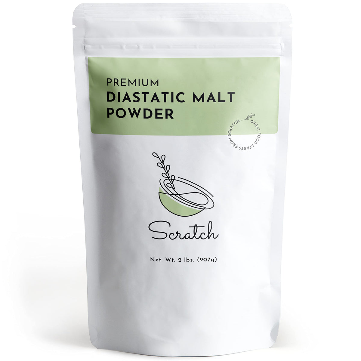 Scratch Diastatic Malt Powder being poured to boost dough rise.