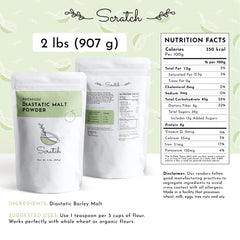 Close-up of Scratch Diastatic Malt Powder mixing with flour for consistent dough conditioning.