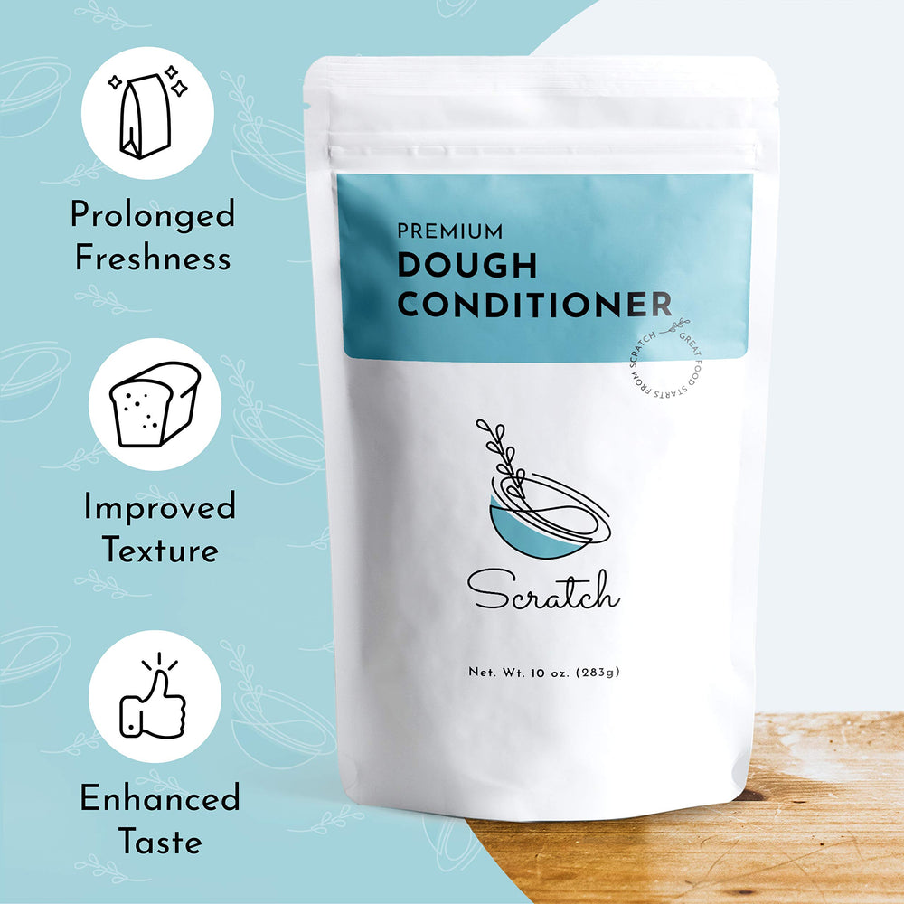 Scratch Premium Dough Conditioner in-use during kneading yields a lighter, even crumb