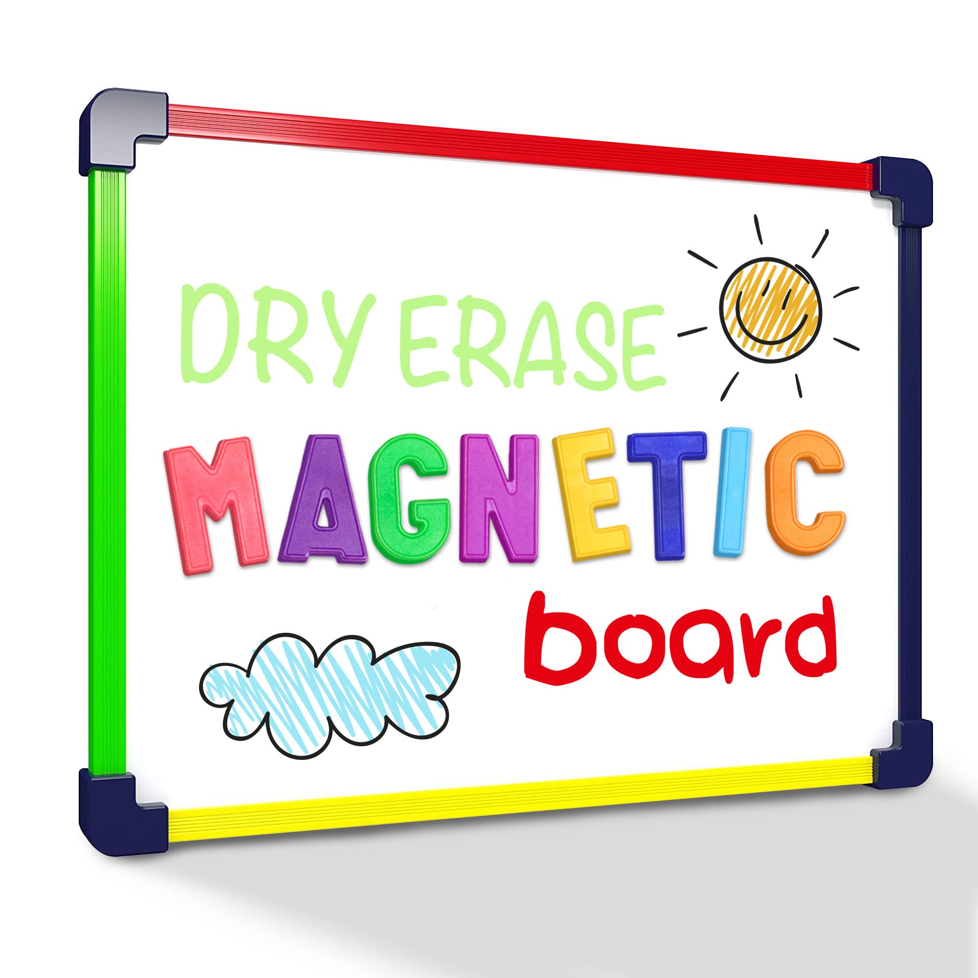 Scribbledo colored frame magnetic whiteboard 9x12 for classroom notes and creative learning.