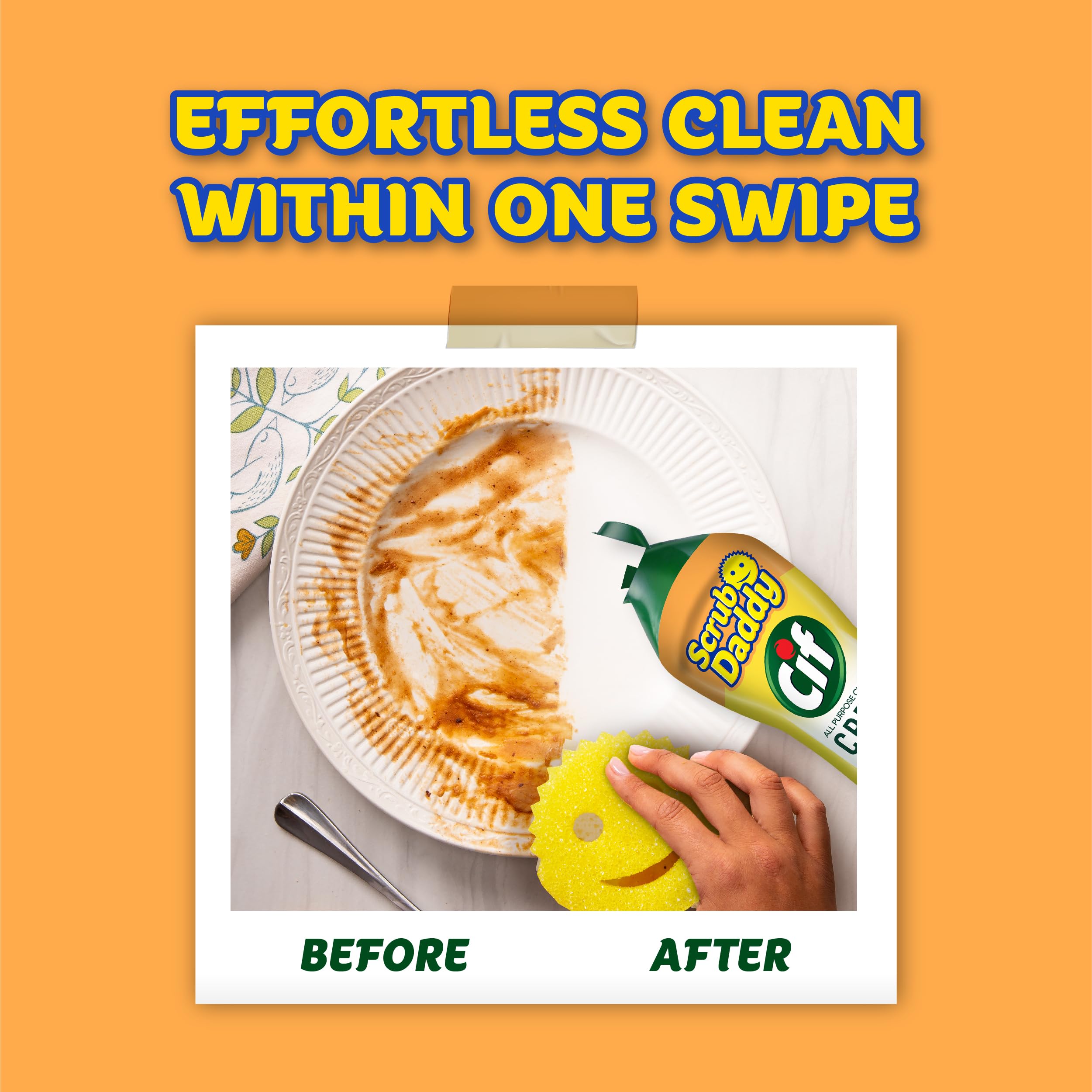 Chrome and metal surfaces polished with Scrub Daddy Cif Cream Lemon