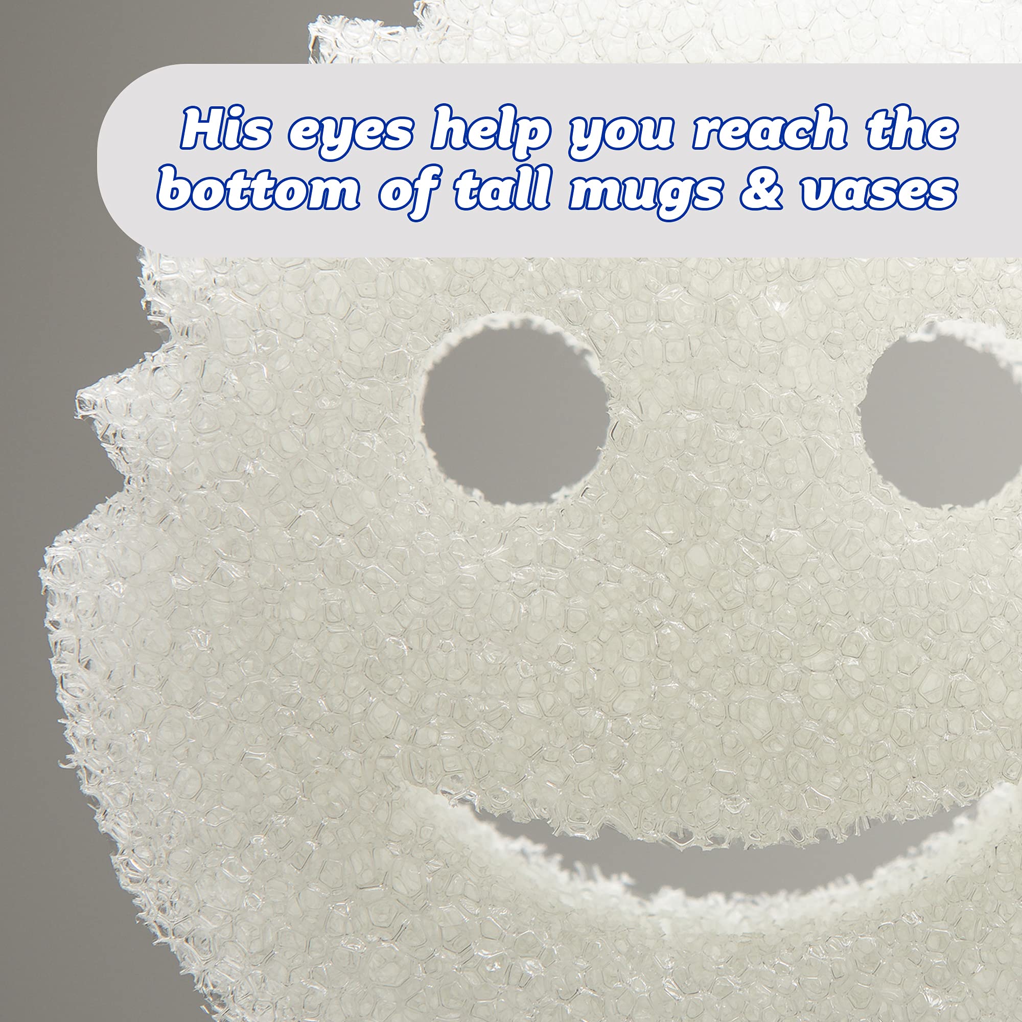 Scrub Daddy soft in warm water detail highlights gentler scrubbing.