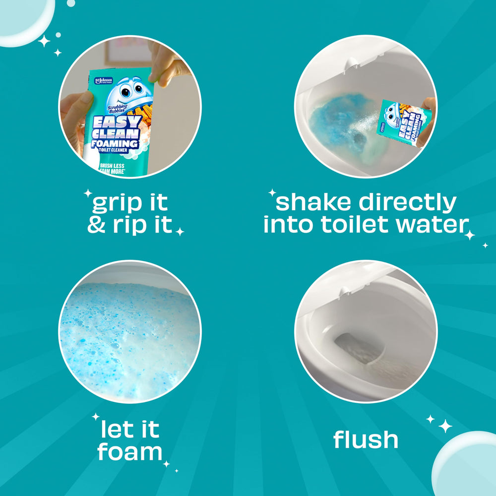 Scrubbing Bubbles foaming cleaner helps loosen stains with minimal scrubbing