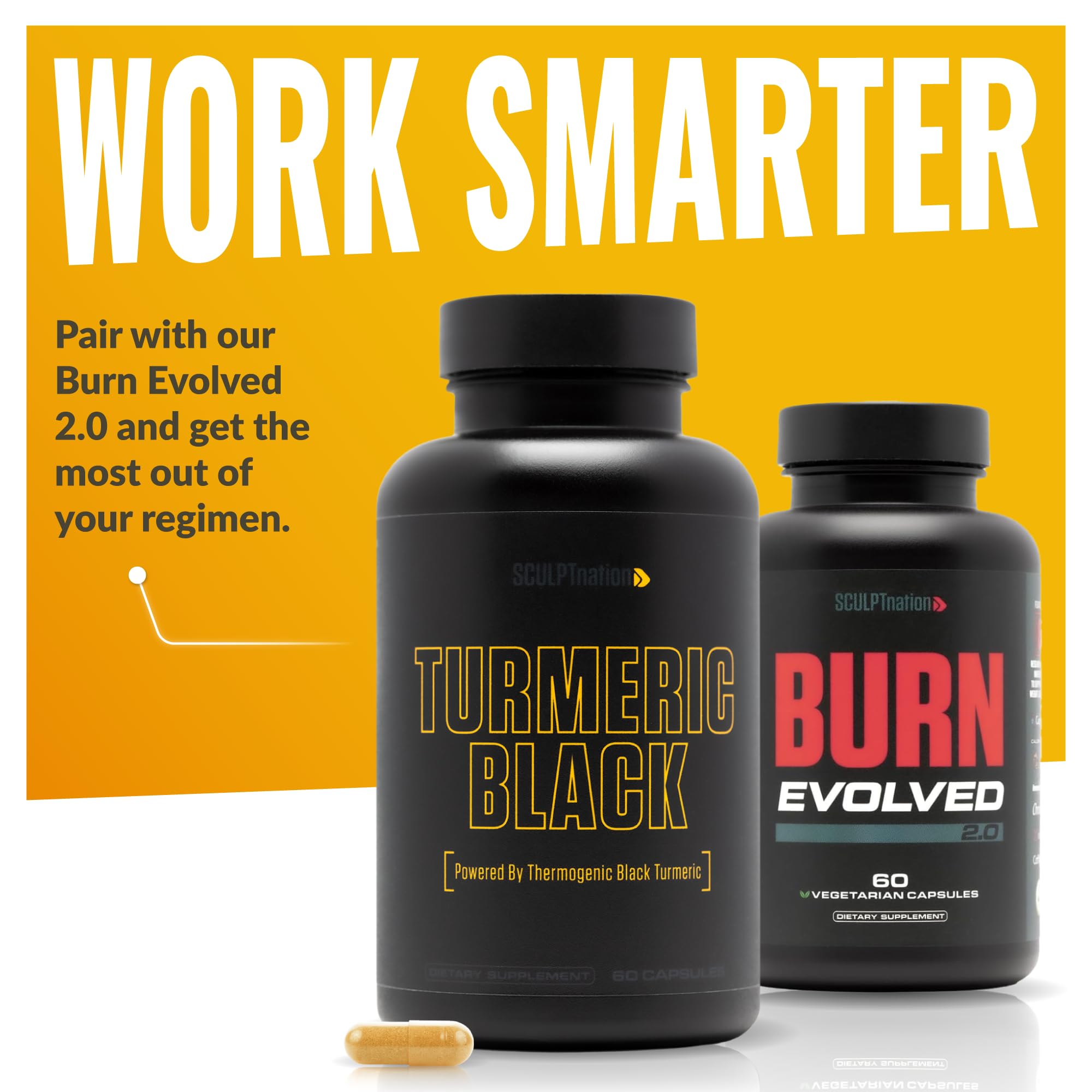 Sculpt Nation label closeup shows patented Sirtmax and BioPerine for daily support