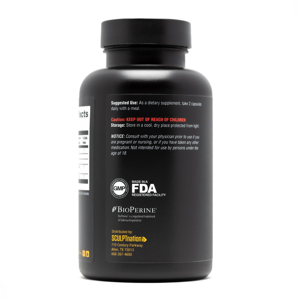 Sculpt Nation packaging display highlights 30-day supply and quality