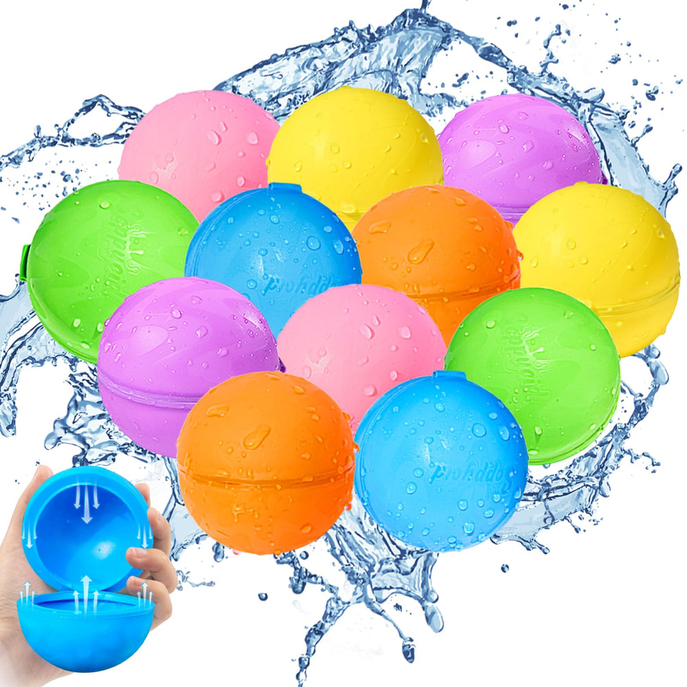 SCUATANBE 12Pcs reusable water balloons with quick-fill for fast outdoor play