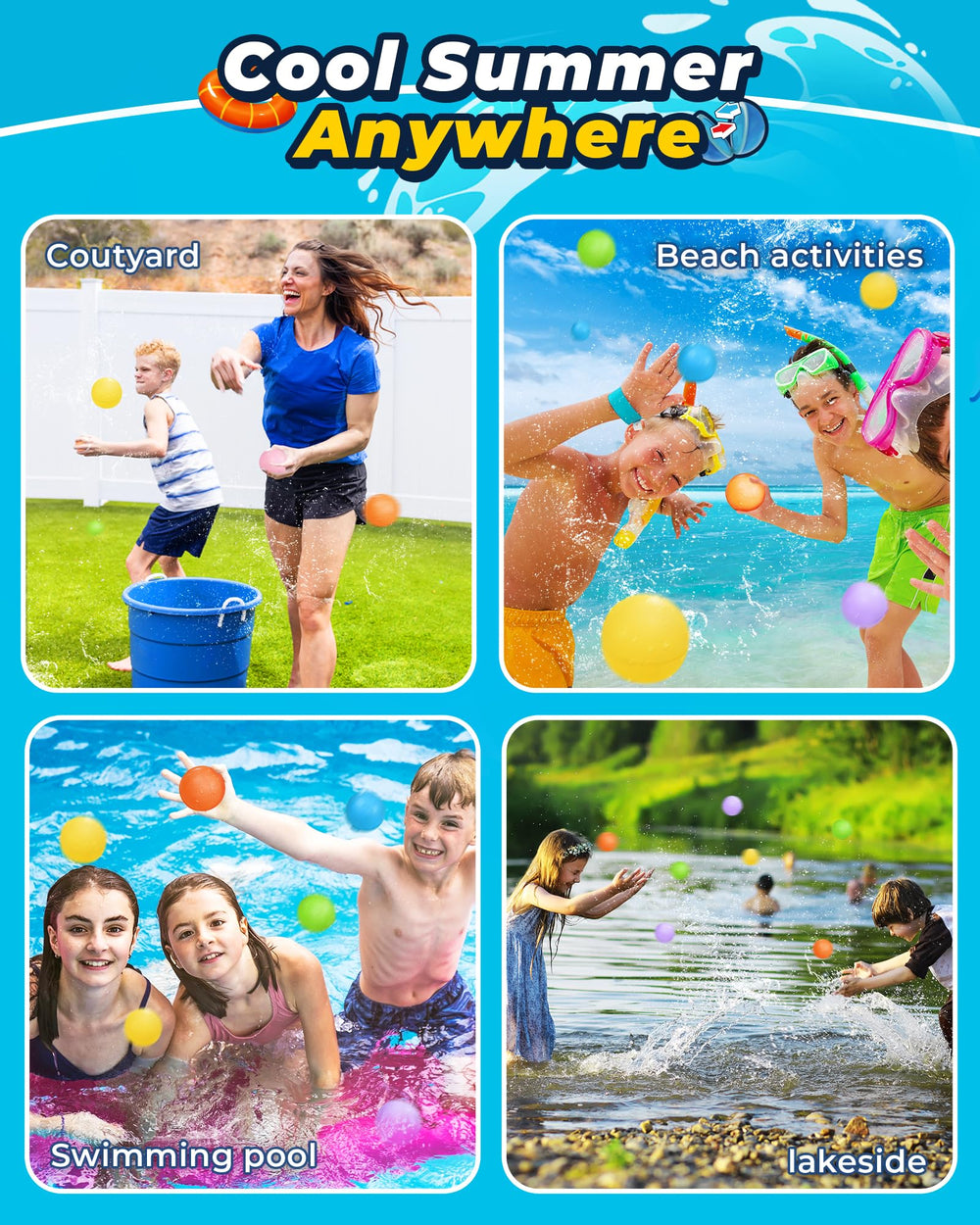 SCUATANBE kid-safe water toys ideal for quick toss games and relays