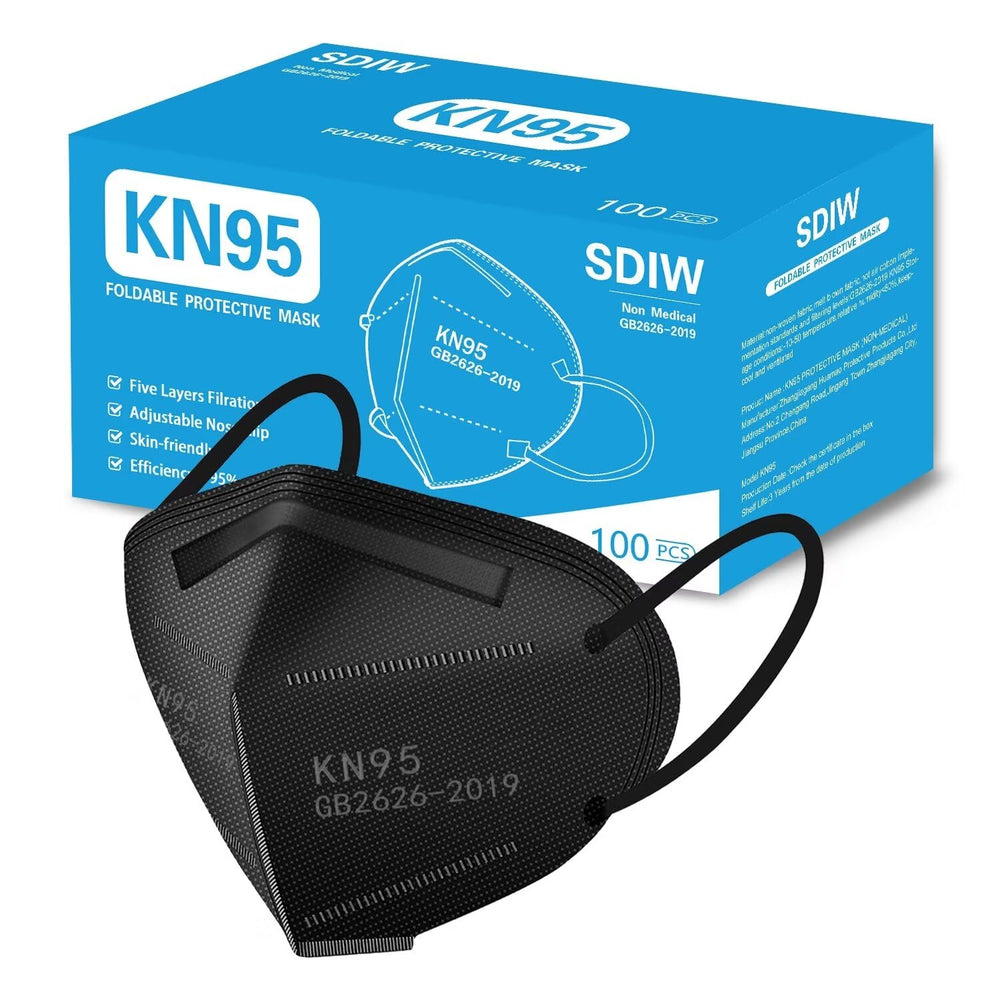 SDIW KN95 mask front view with 5-layer design for daily filtration.