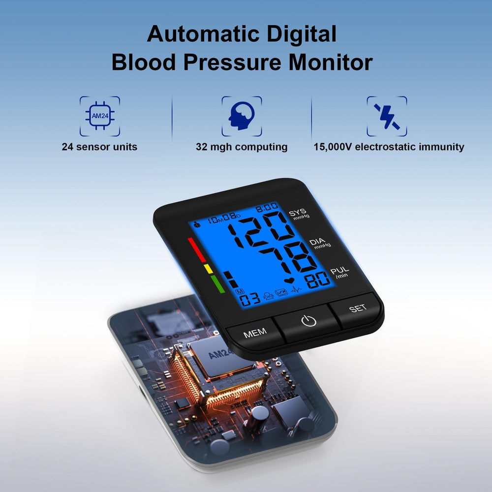 SDUNW BP Monitor with small arm cuff fits most arms comfortably.