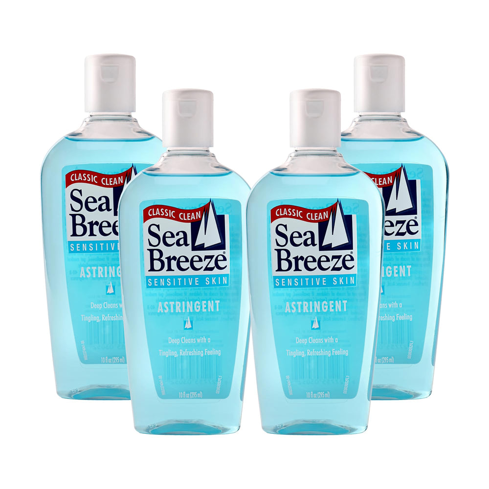 Sea Breeze Astringent Sensitive Skin bottle—refreshing cleanse that targets pores and helps reduce shine.