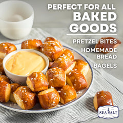 Sea Salt Superstore bagel salt crystals enriching bagel dough texture.