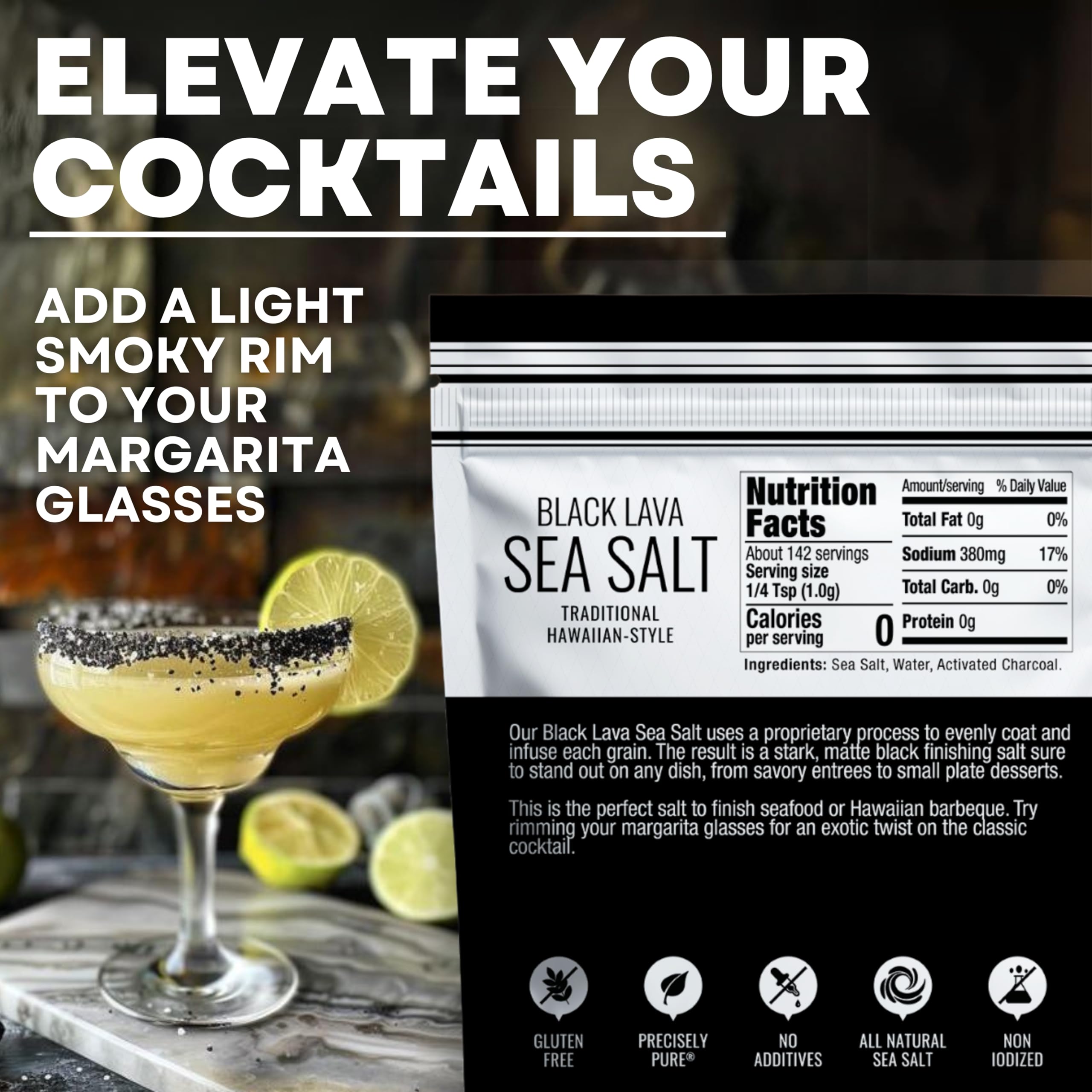 Close-up of Sea Salt Superstore Black Lava Charcoal crystals for premium finish