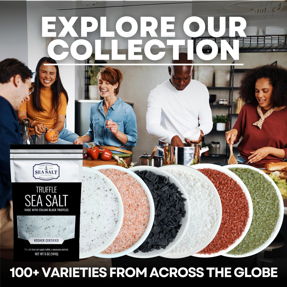 Sea Salt Superstore crystal grains provide a clean coastal flavor to seafood.