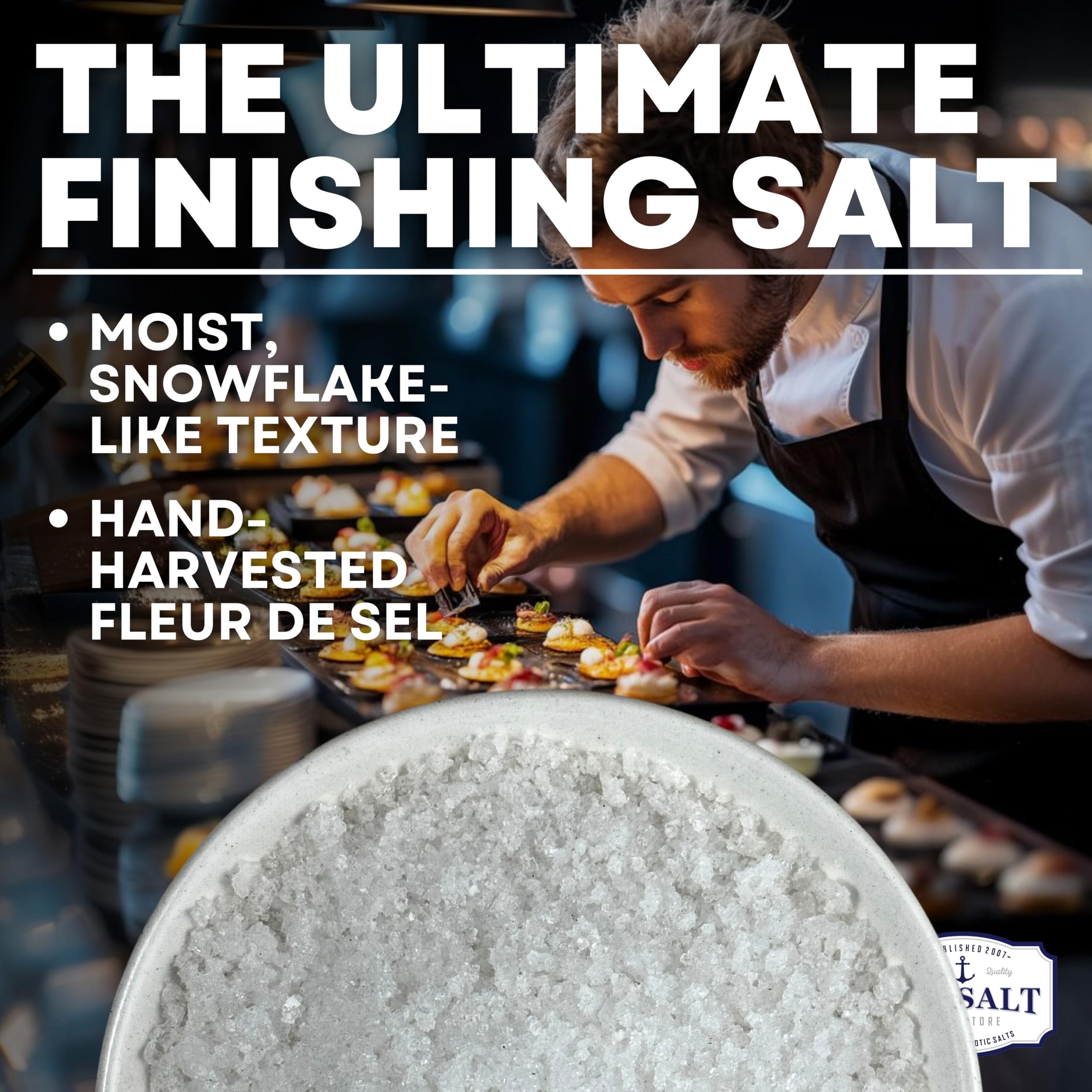 Sea Salt Superstore finishing salt flakes brighten salads and baked goods.