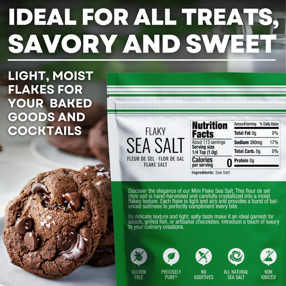 Sea Salt Superstore hand-harvested grain salt texture delivers a delicate crunch.