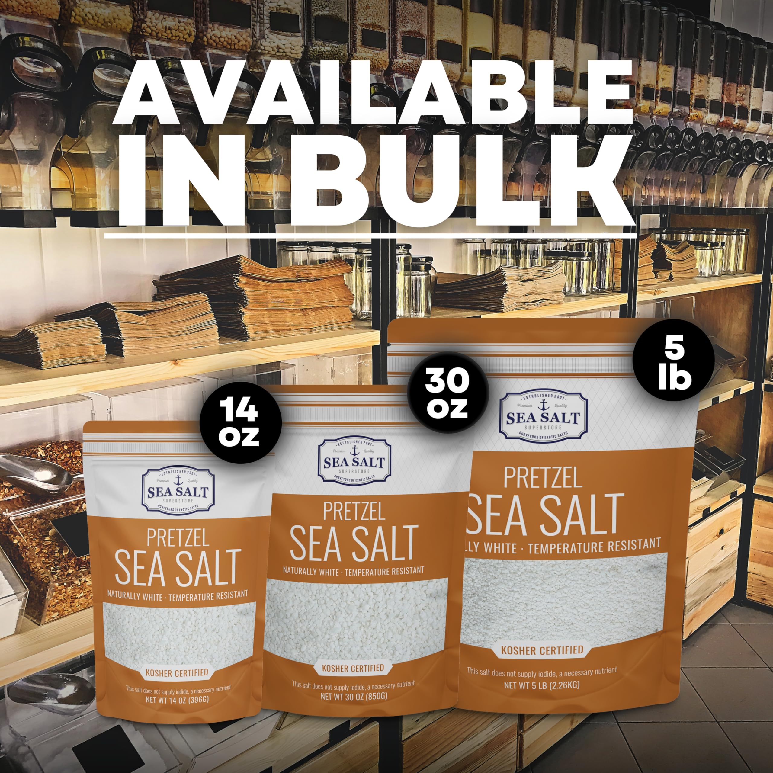 Ice cream topped with Sea Salt Superstore coarse salt for gourmet contrast.