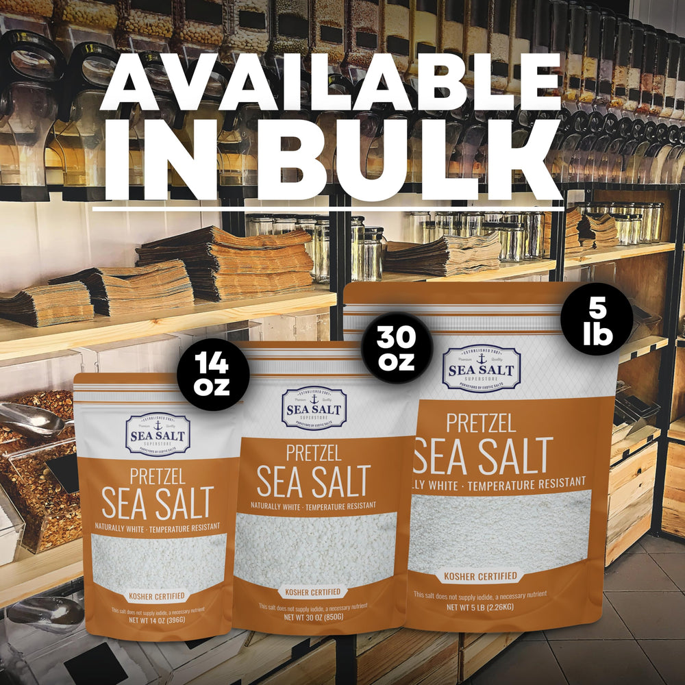 Ice cream topped with Sea Salt Superstore coarse salt for gourmet contrast.