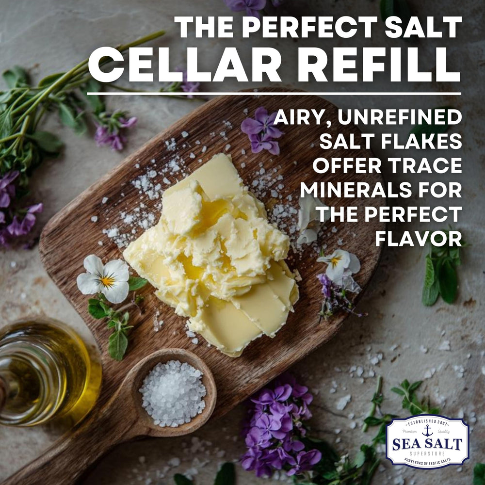 Sea Salt Superstore non-iodized grain salt ideal for cooking and baking.