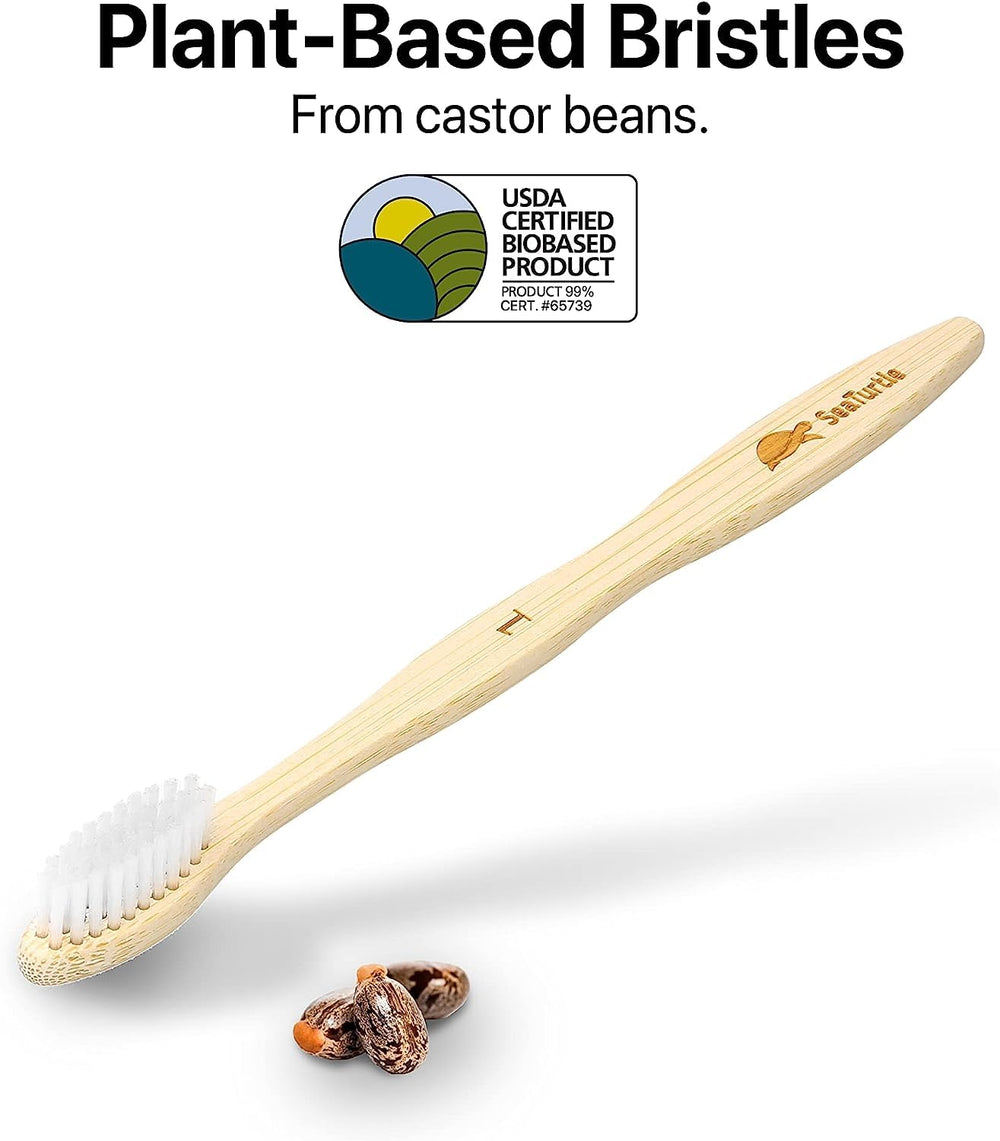 Sea Turtle plant-based bristles provide gentle, effective cleaning.