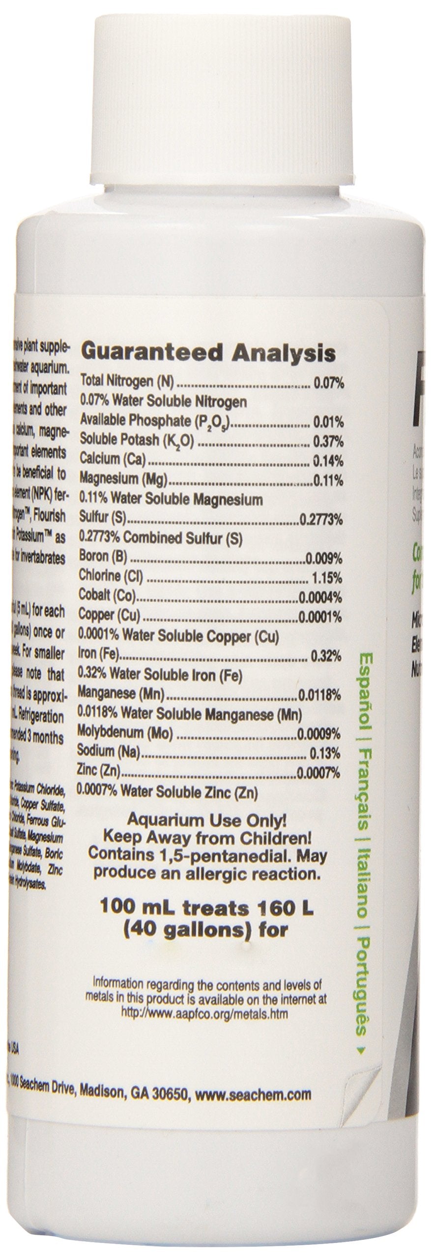 Dose recommandée de 5 ml pour 250 L dans un système d'aquarium